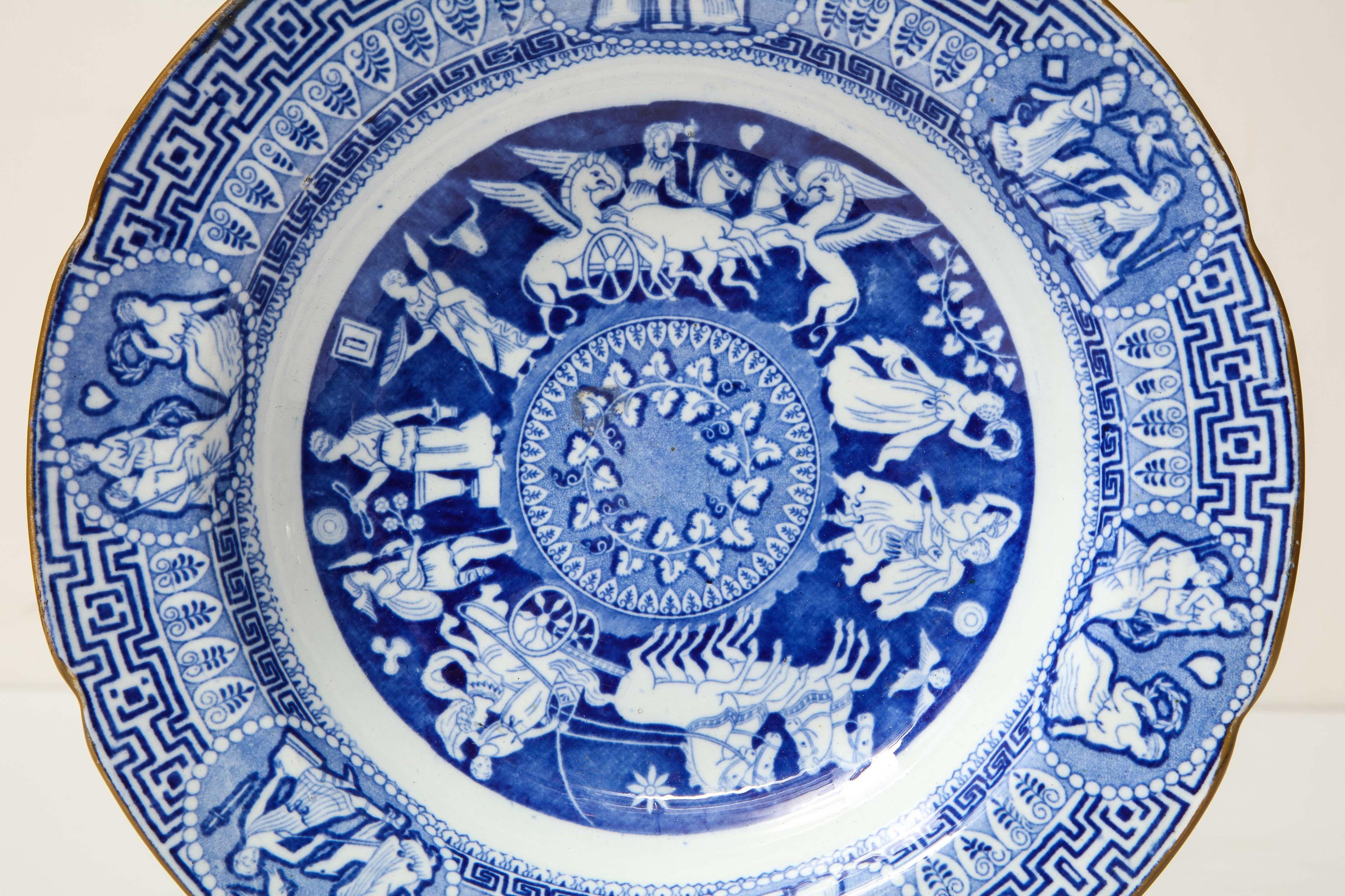 19th Century English Neoclassical Soup Plate, Possibly Spode In Good Condition For Sale In New York, NY