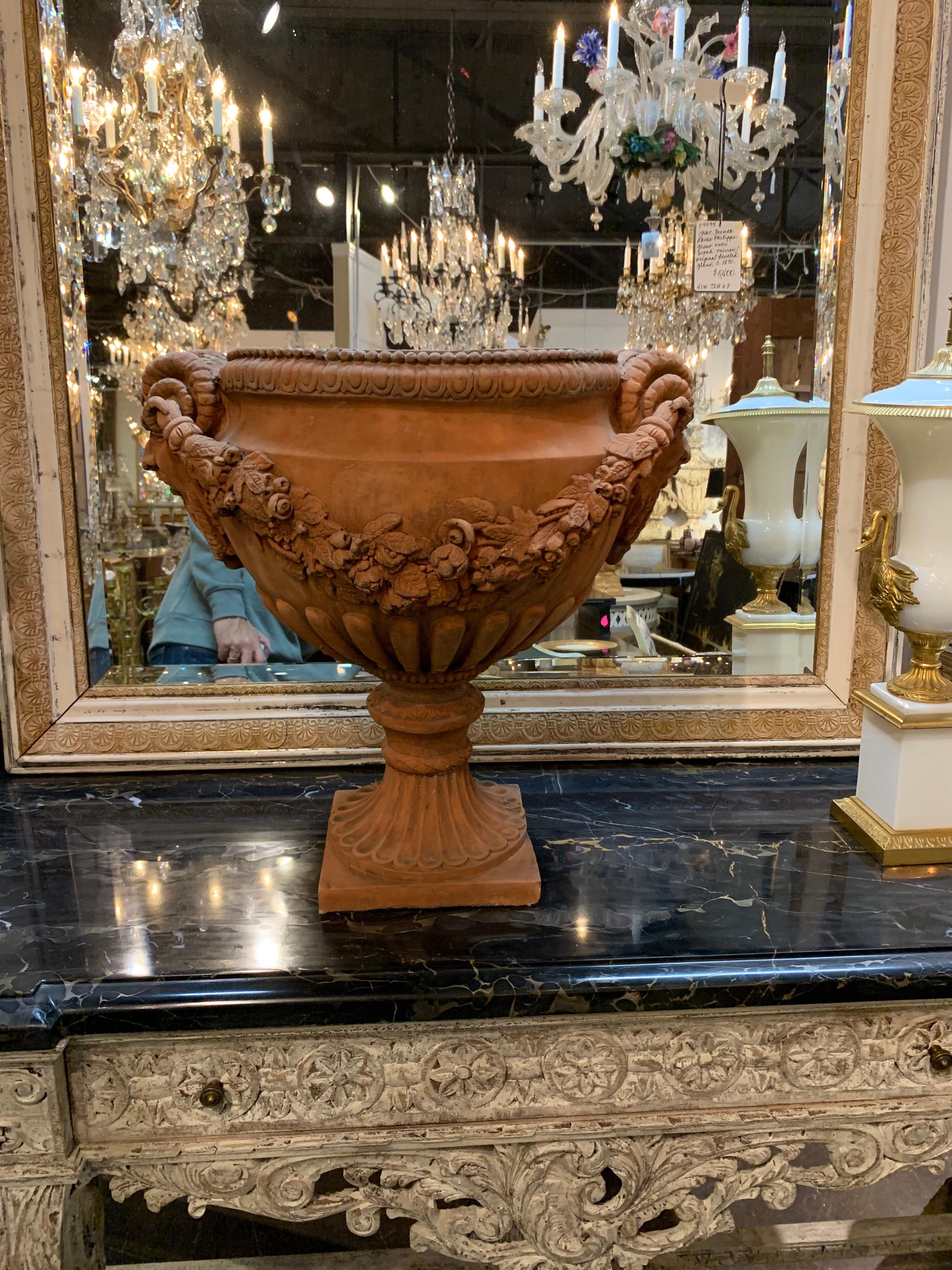 20th Century English Neoclassical Style Concrete Terracotta Colored Planter