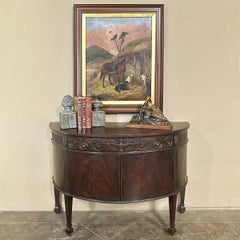 19th Century English Neoclassical Demilune Buffet ca. 1890