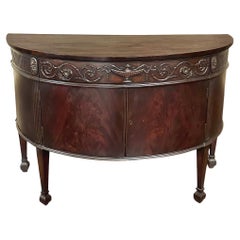 19th Century English Neoclassical Demilune Buffet ca. 1890