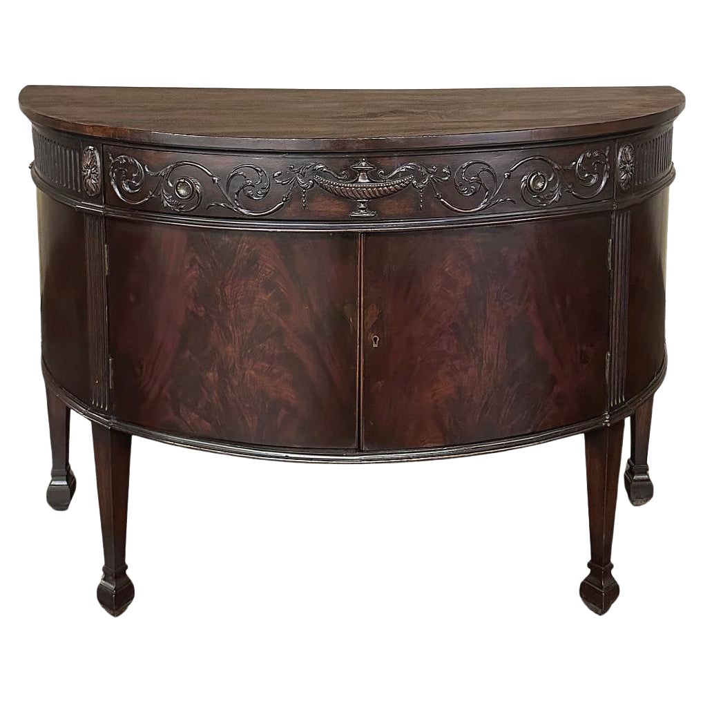 Buffet Demilune neoclassico inglese del XIX secolo, 1890 circa