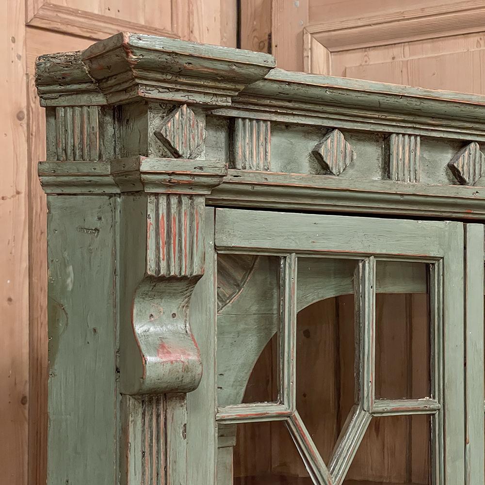 19th Century English Neoclassical Painted Corner Cabinet, Bookcase 3