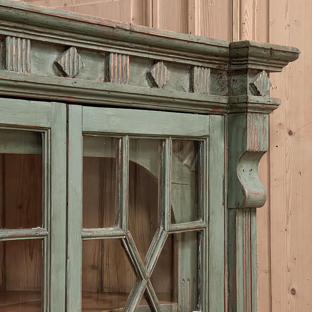 19th Century English Neoclassical Painted Corner Cabinet, Bookcase 4