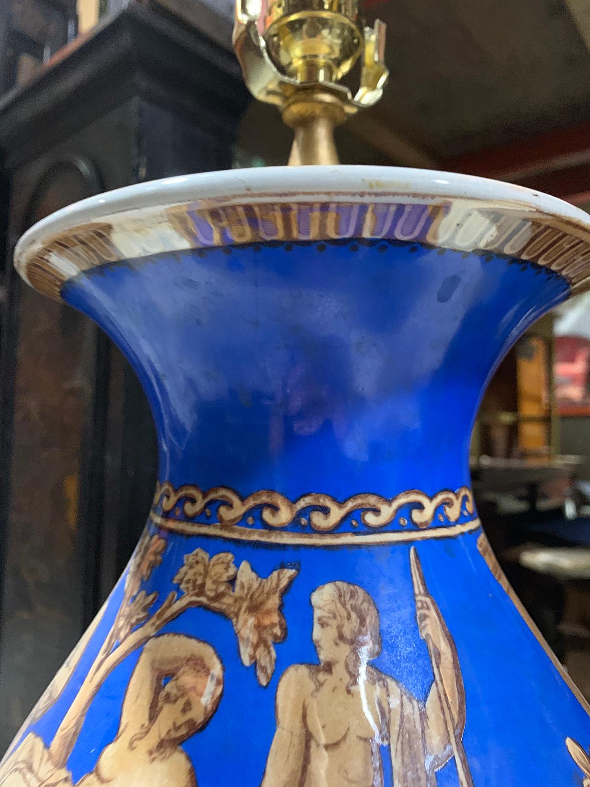 19th Century English Neoclassical Style Lusterware Lamp For Sale 8