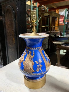 19th Century English Neoclassical Style Lusterware Lamp