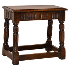 19th Century English Oak and Elm Joint Stool