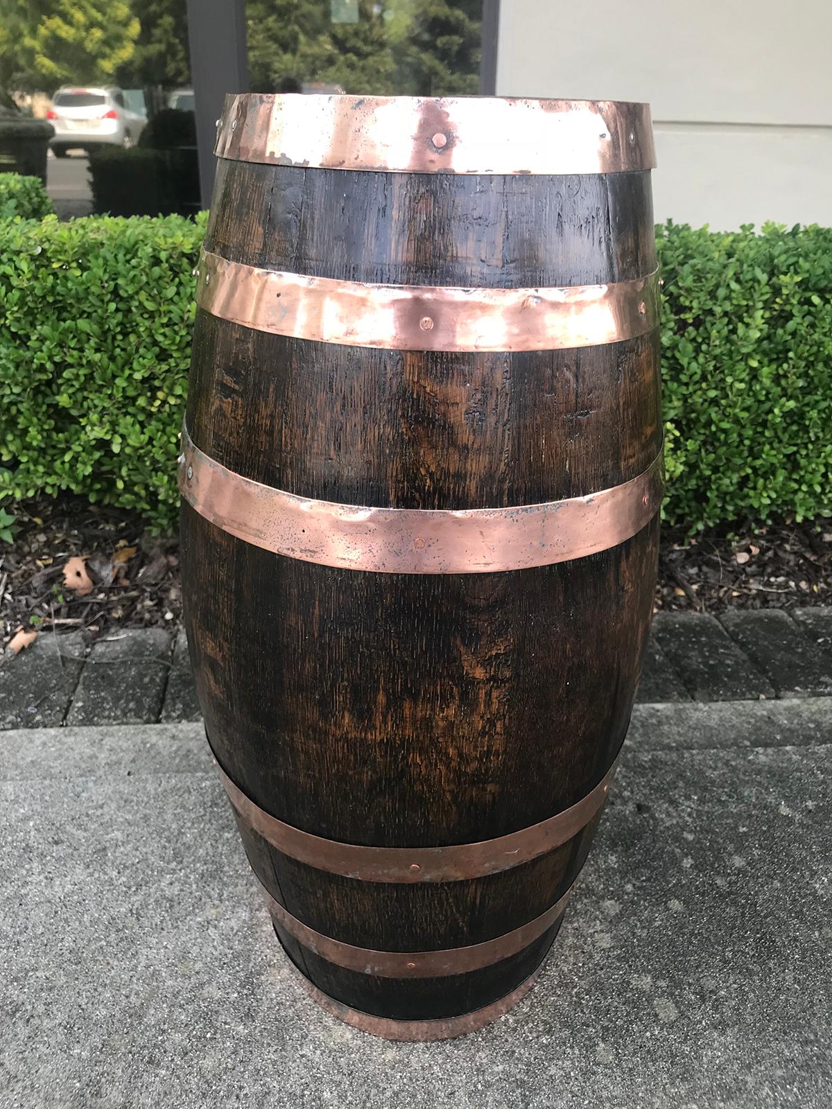 19th Century English Oak Barrel with Crest 2