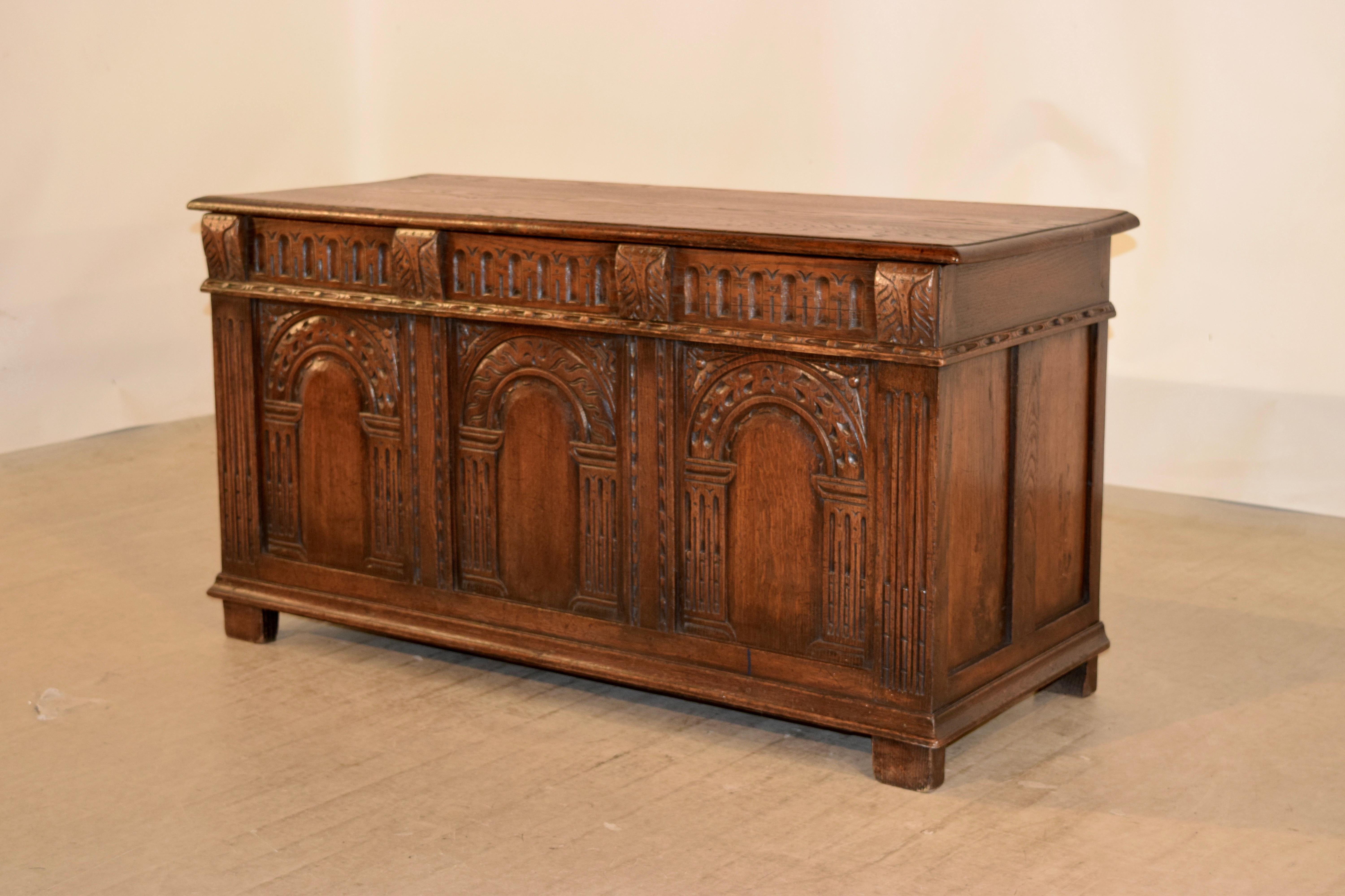 Victorian 19th Century English Oak Blanket Chest