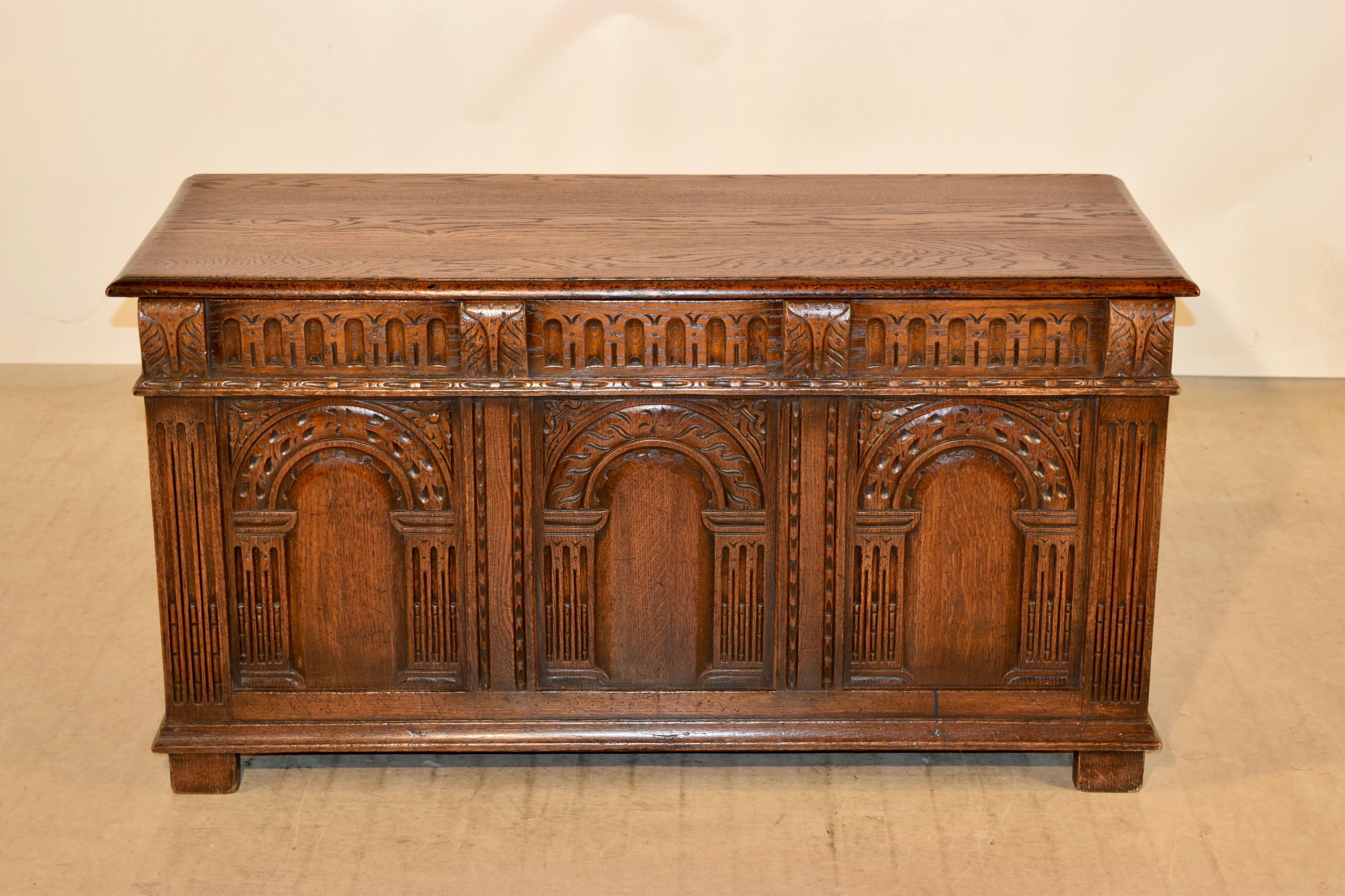 19th Century English Oak Blanket Chest 1