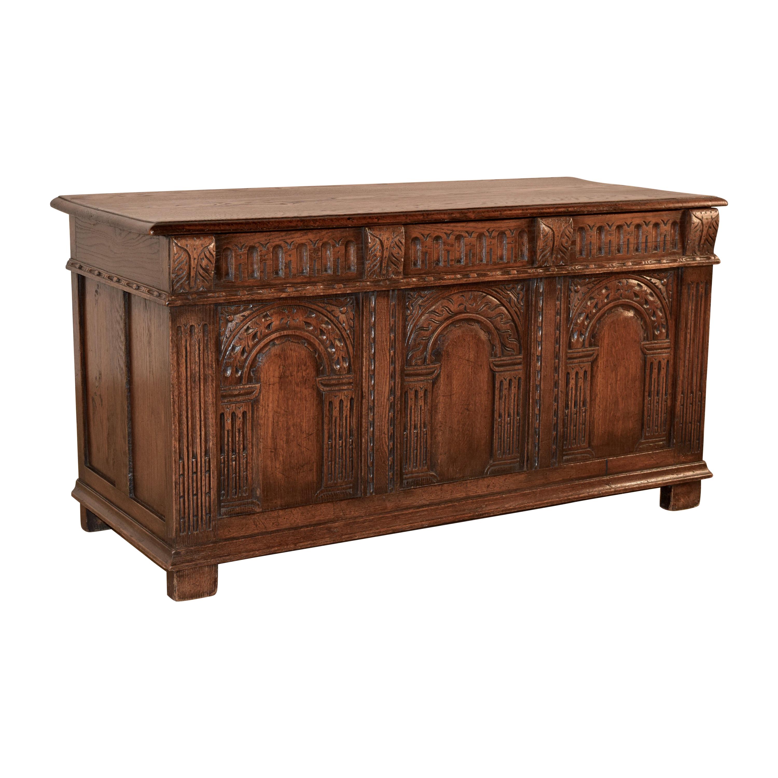 19th Century English Oak Blanket Chest