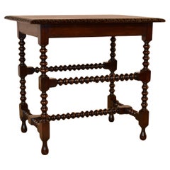 19th Century English Oak Bobbin Leg Side Table