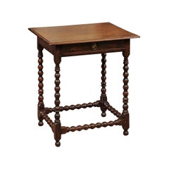19th Century English Oak Bobbin Turned Side Table