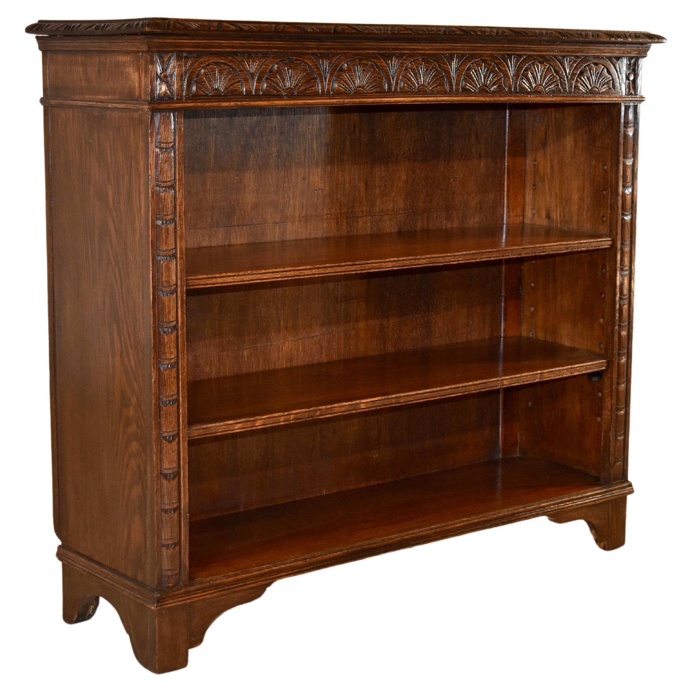 19th Century English Oak Bookcase For Sale