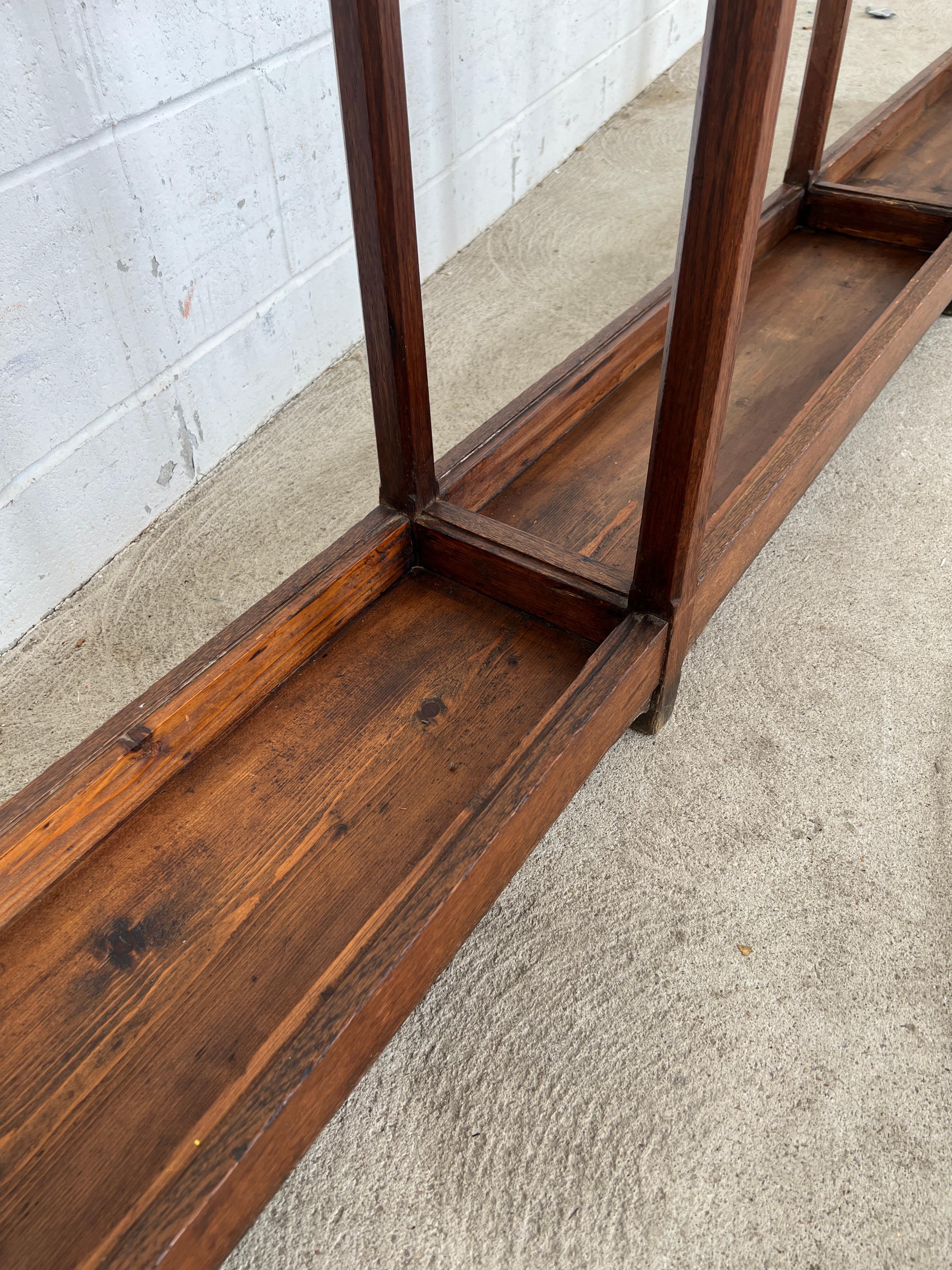 19th Century English Oak & Brass Cane / Umbrella Holder 8FT Victorian Hotel For Sale 4