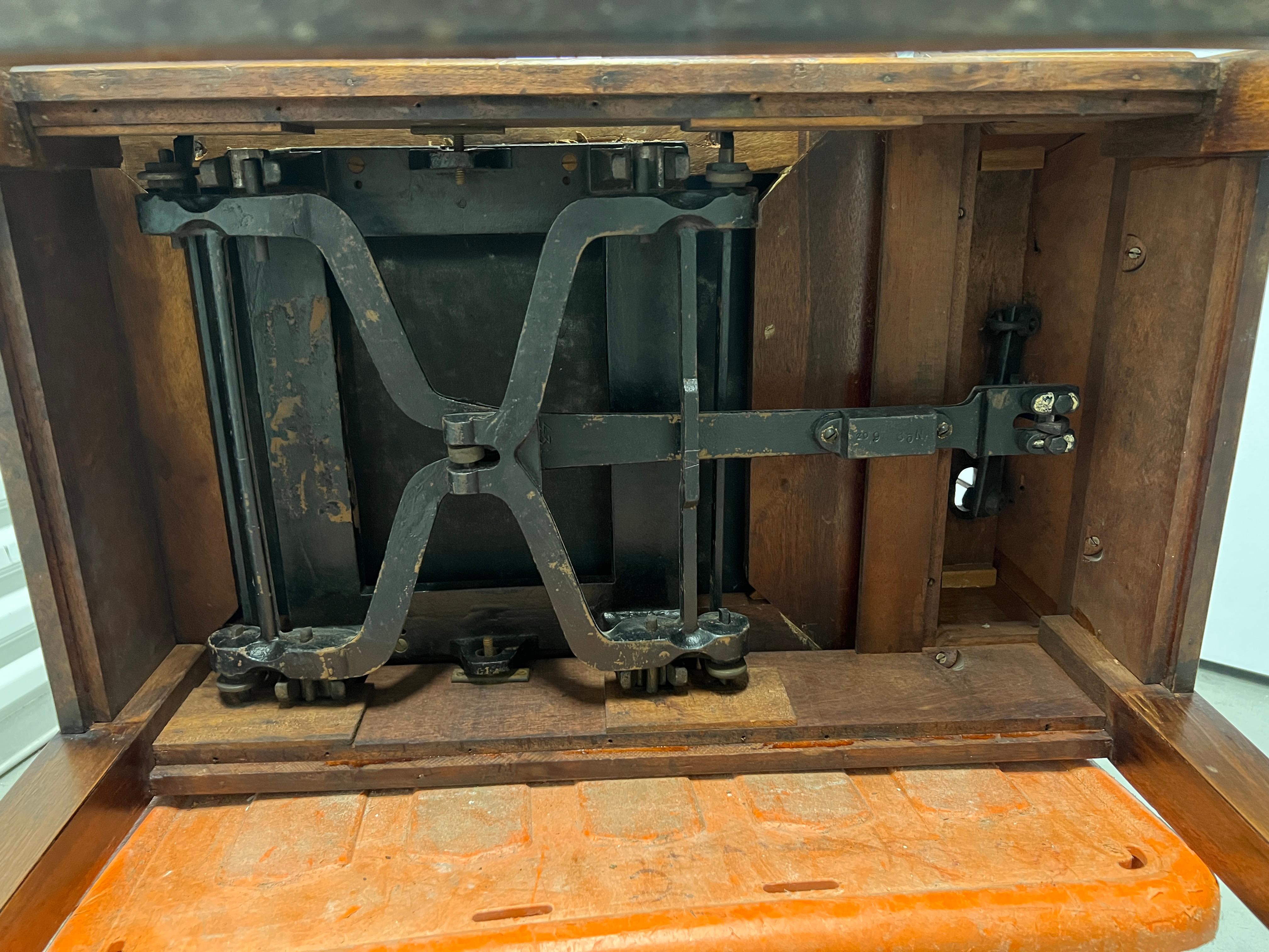 19th Century, English Oak, Brass & Leather Jockey Scale Likely Thornhill & Co 6