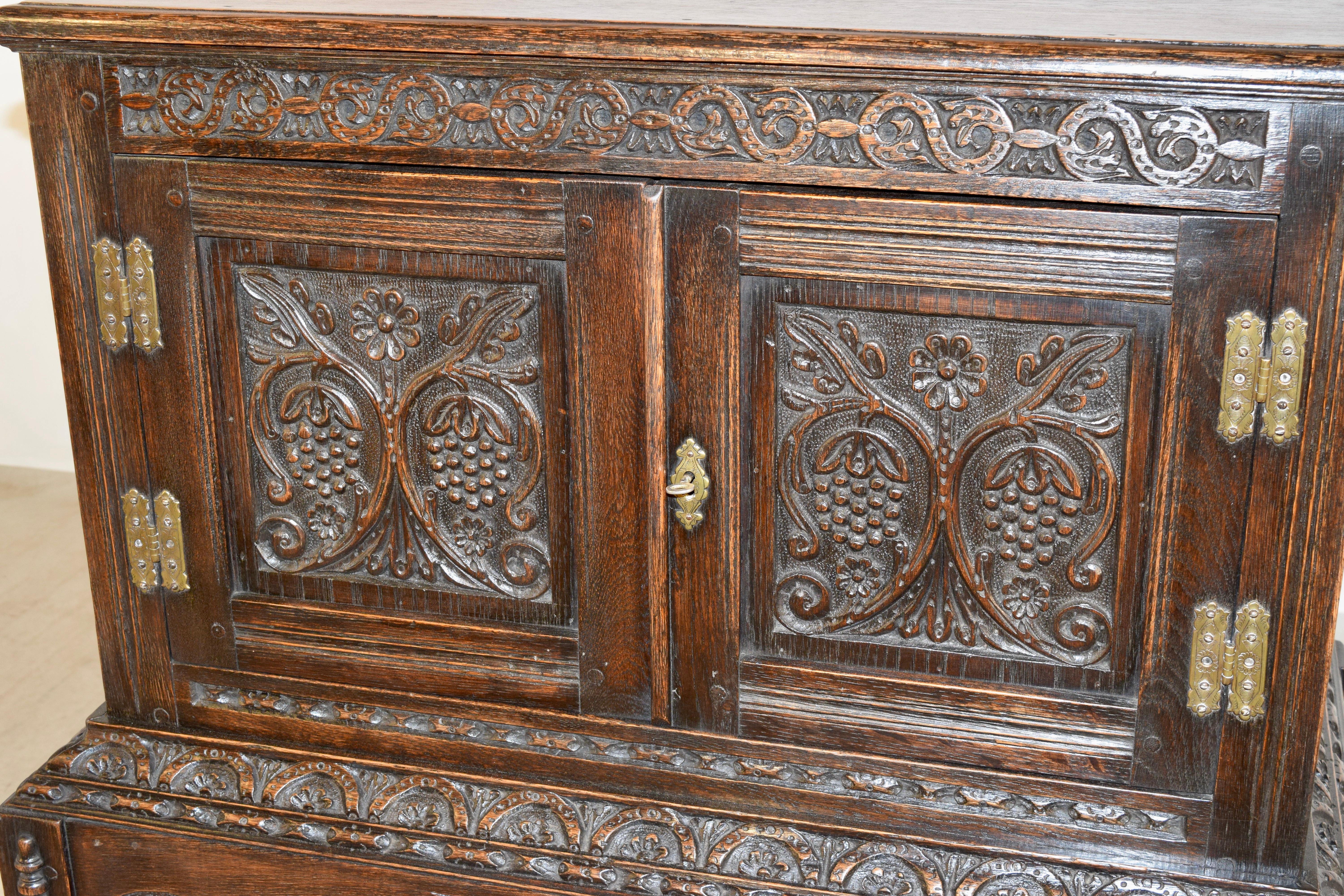19th Century English Oak Cabinet on Stand 3
