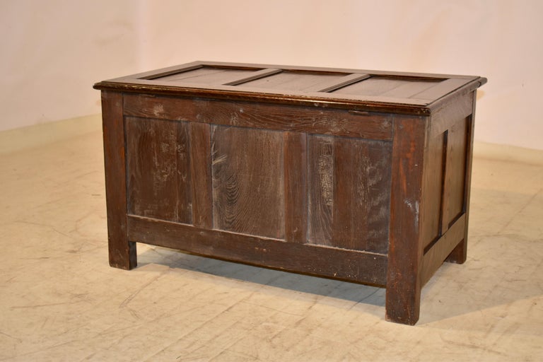 19th Century English Oak Carved Blanket Chest For Sale 6