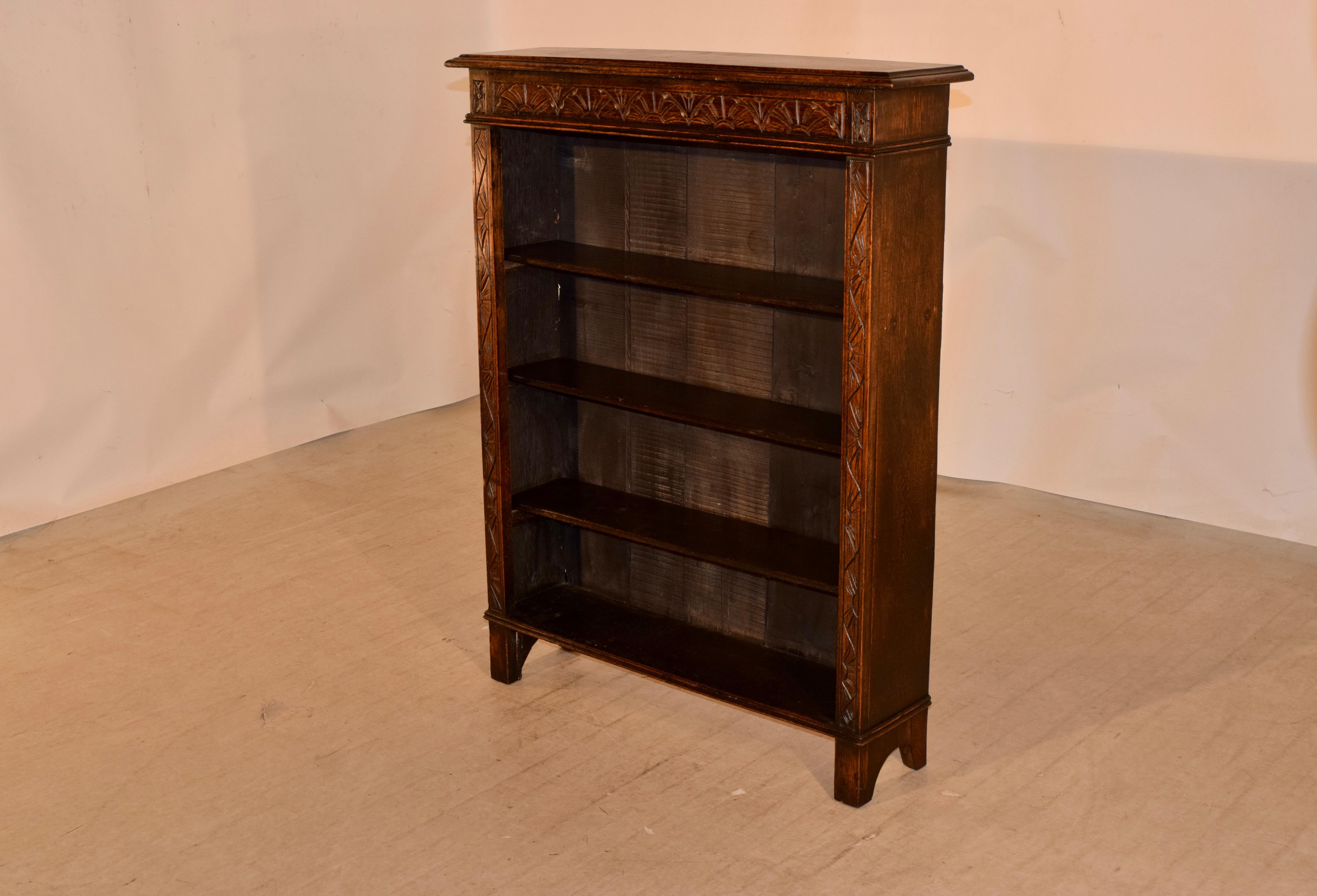 Victorian 19th Century English Oak Carved Bookcase