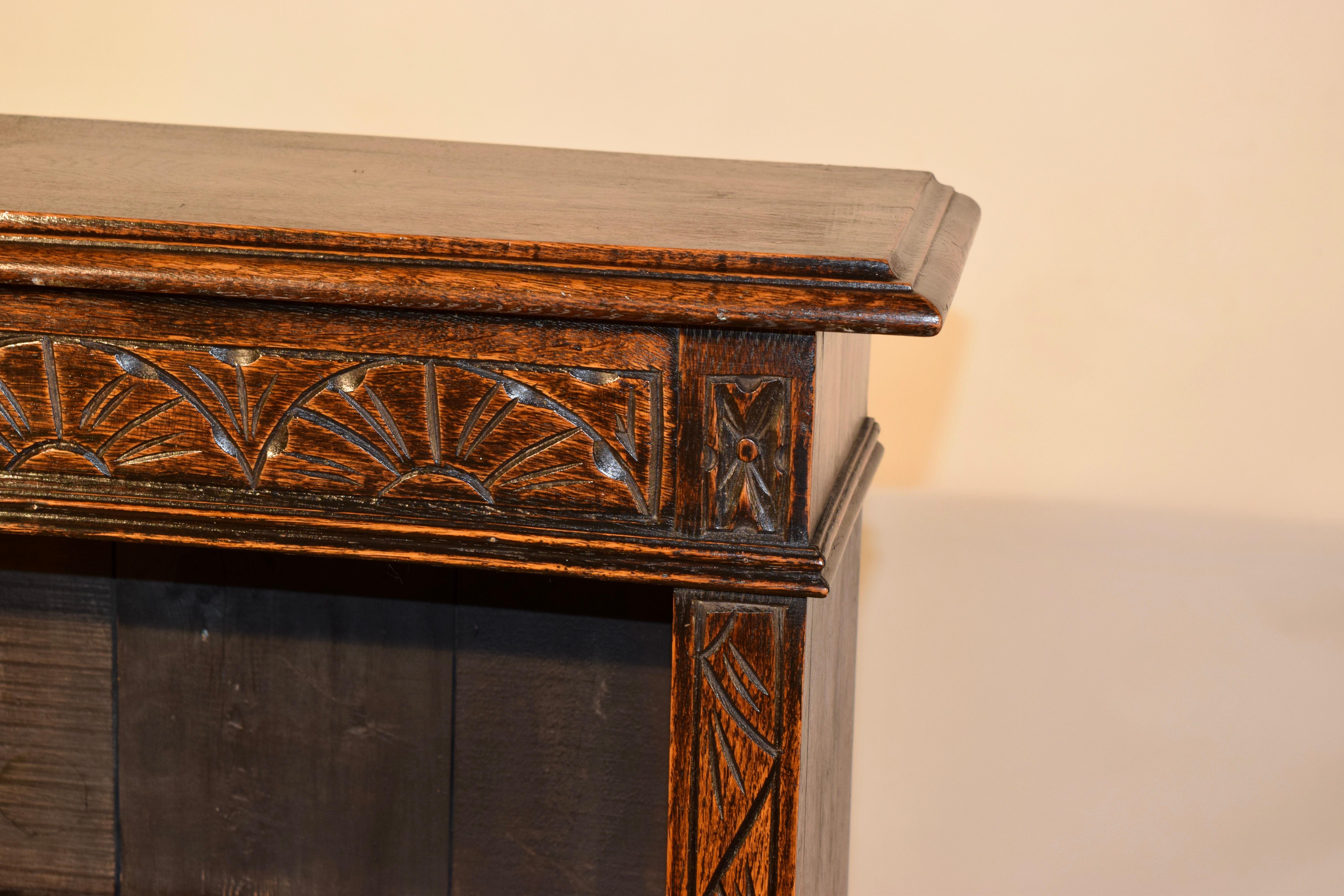 19th Century English Oak Carved Bookcase 1