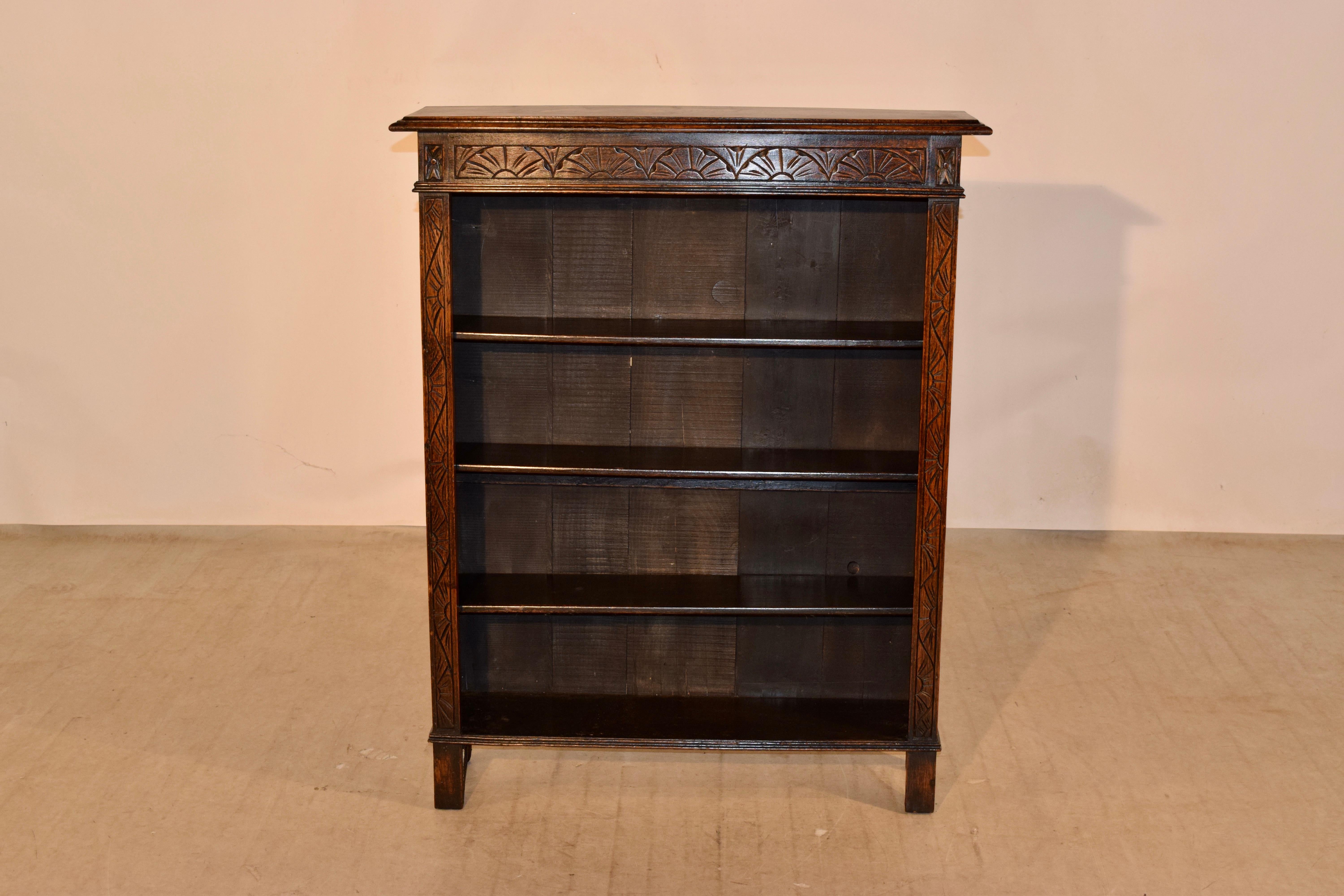 19th Century English Oak Carved Bookcase 2