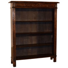 19th Century English Oak Carved Bookcase