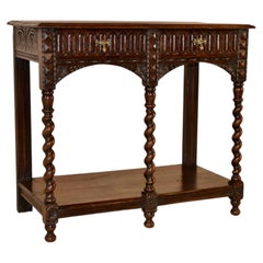 19th Century English Oak Carved Console