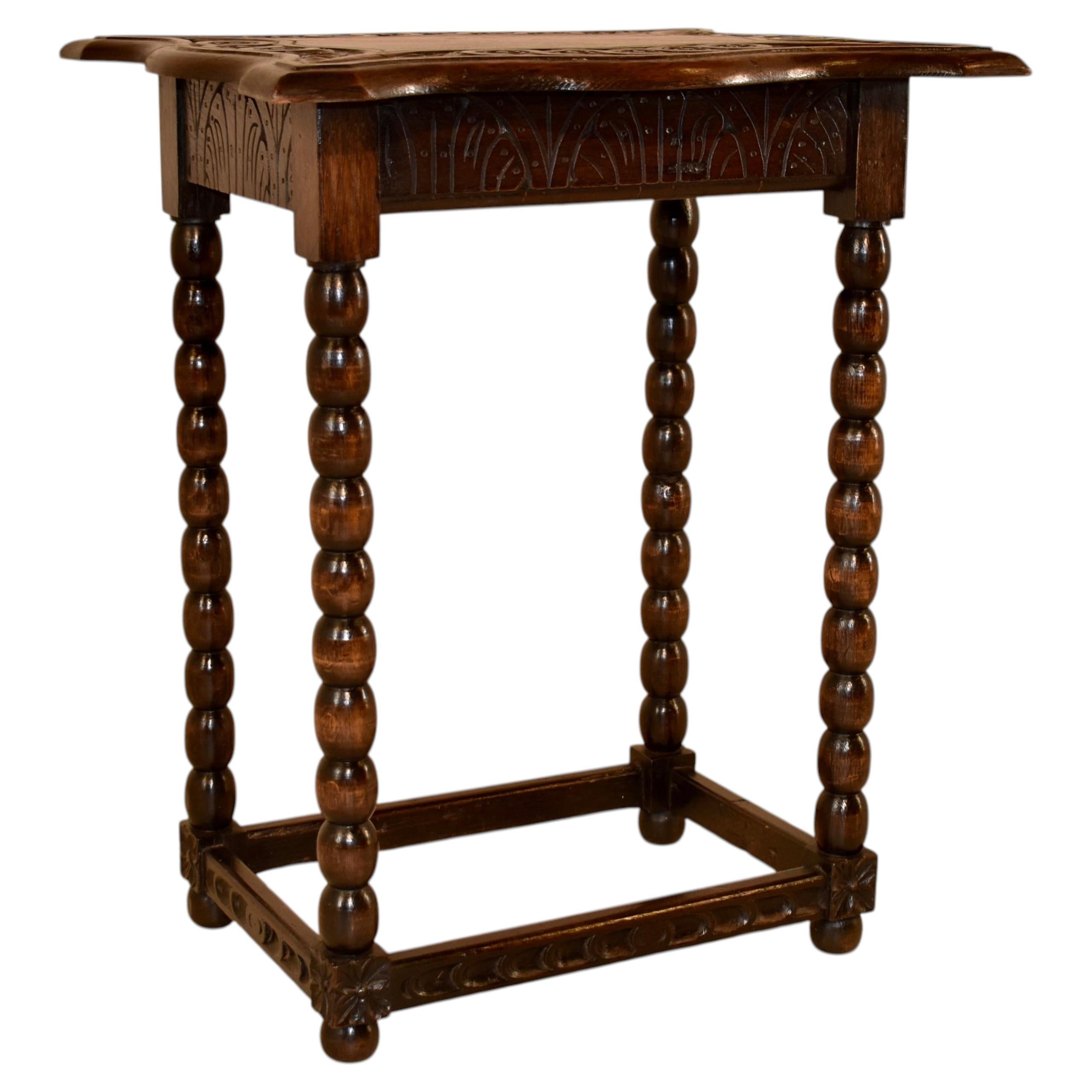 19th Century English Oak Carved Side Table