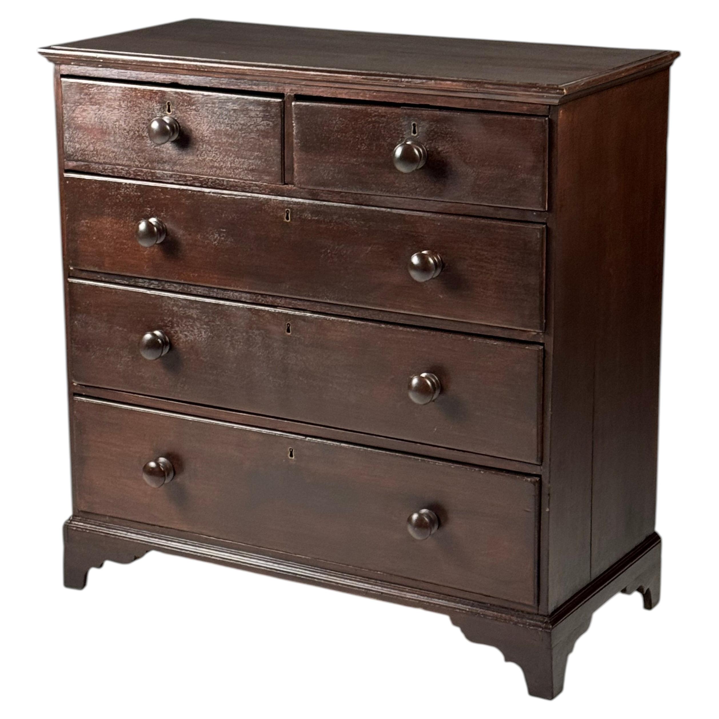 19th-century English oak chest of drawers Antique English chest of drawers from