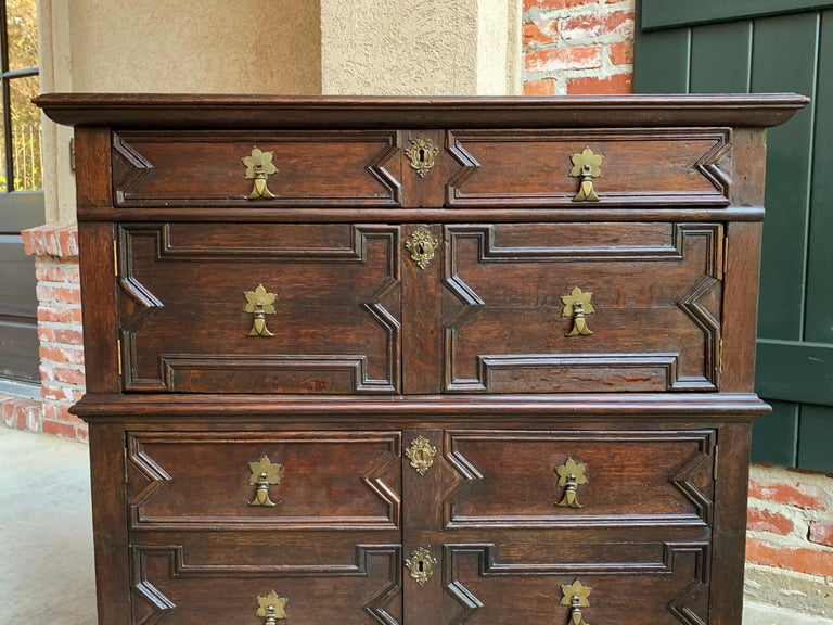 19th century English Oak Chest of Drawers Jacobean Cabinet Commode Sofa ...
