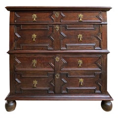 19th century English Oak Chest of Drawers Jacobean Cabinet Commode Sofa Table
