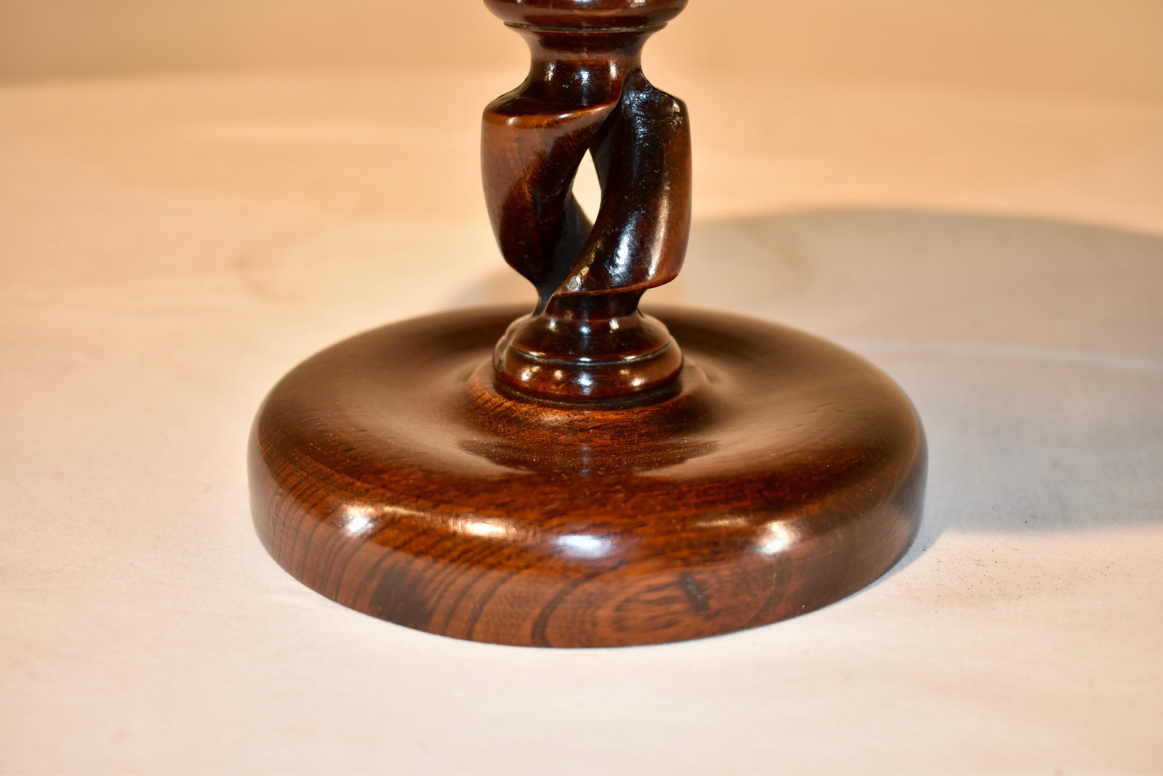 Turned 19th Century English Oak Compote For Sale