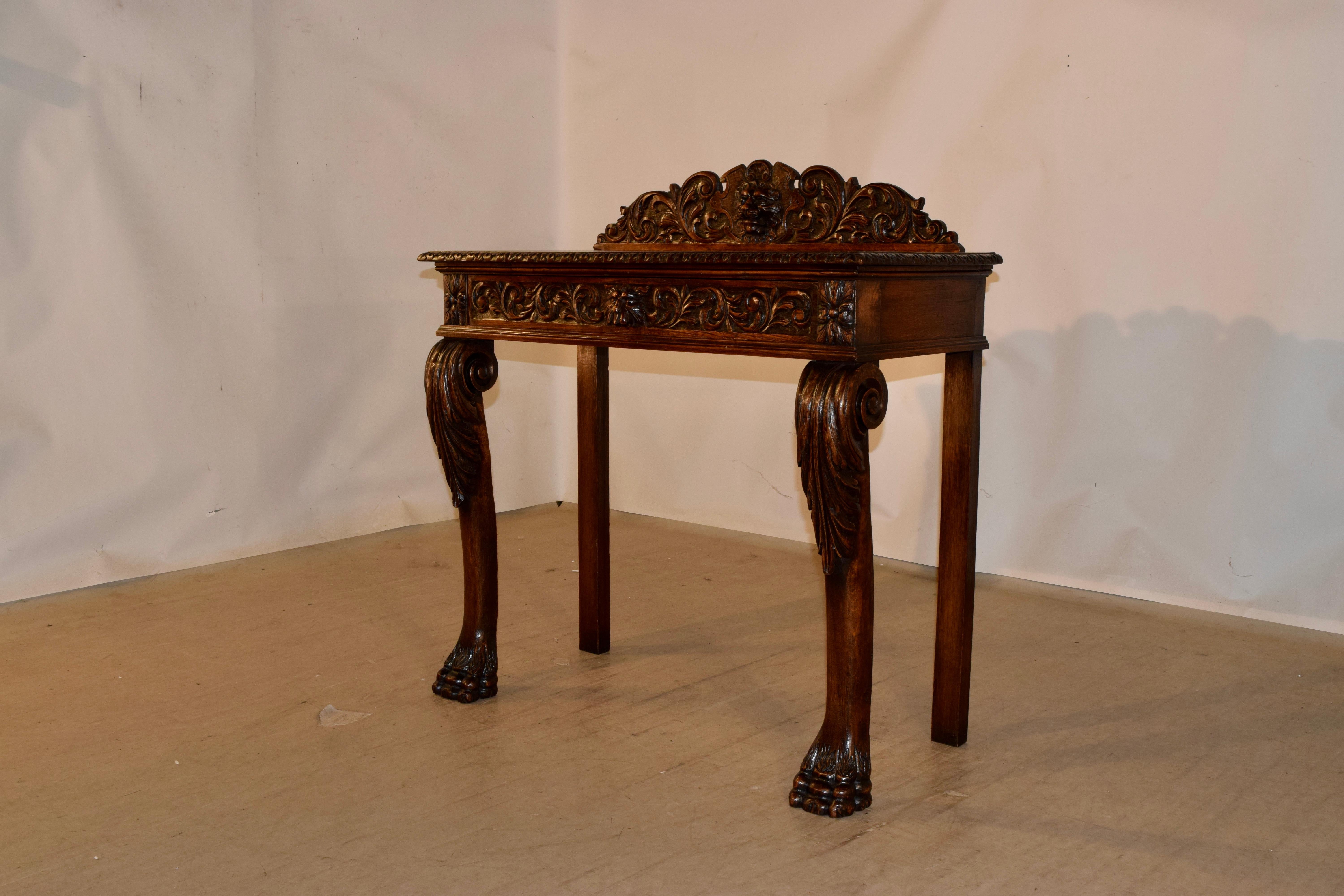 19th Century English Oak Console Table For Sale 1