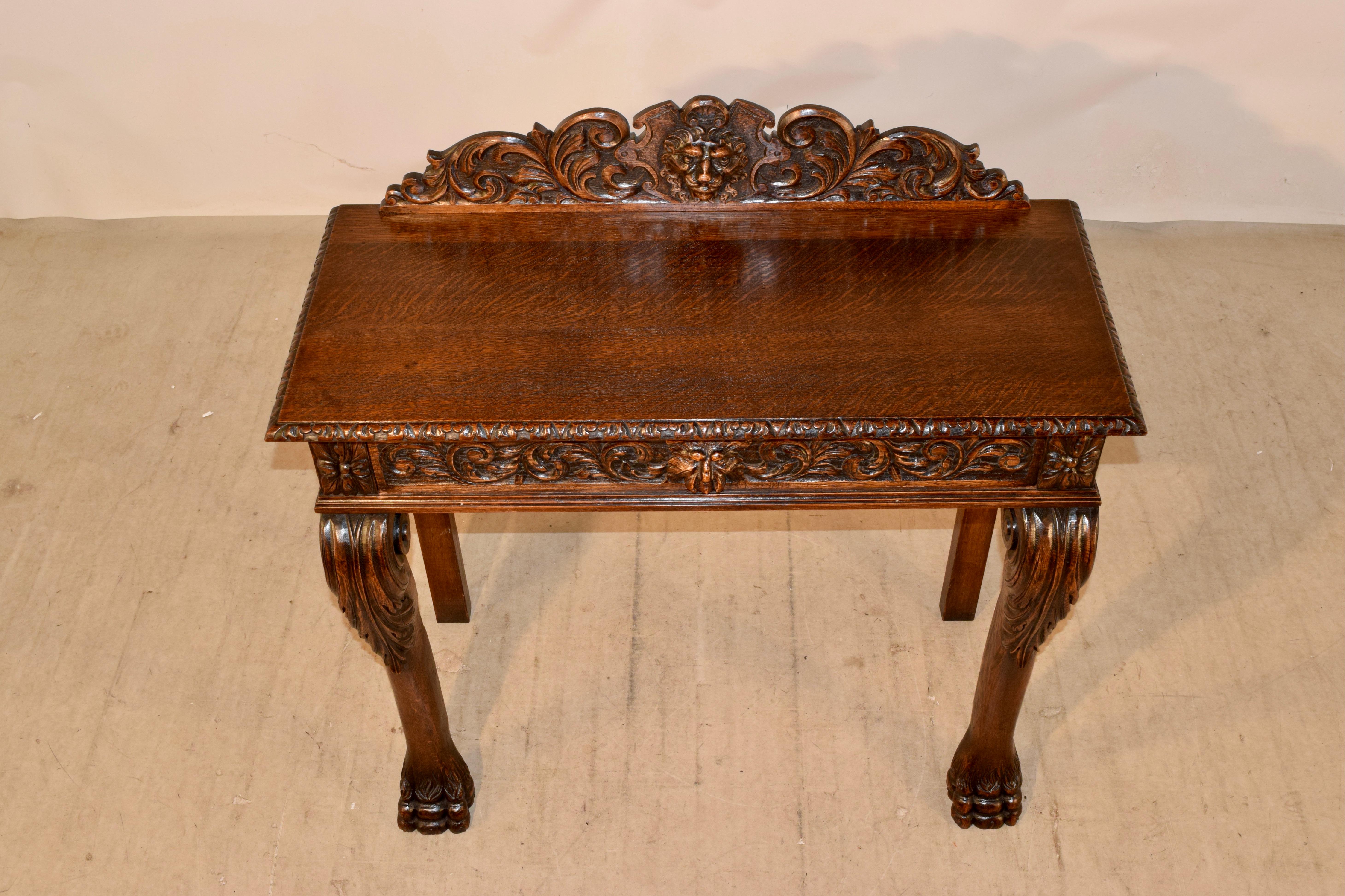19th Century English Oak Console Table For Sale 3