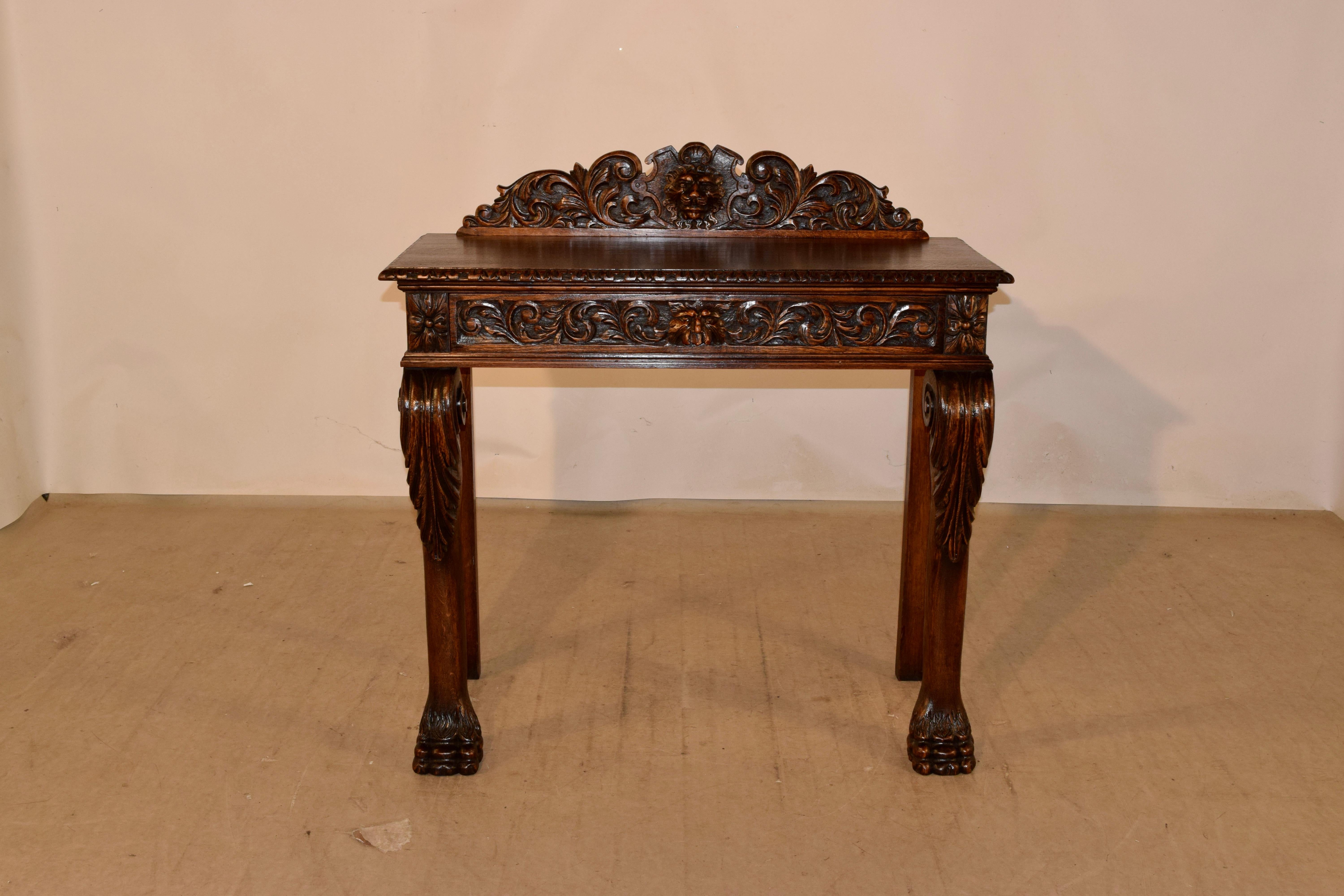 19th Century English Oak Console Table For Sale 4