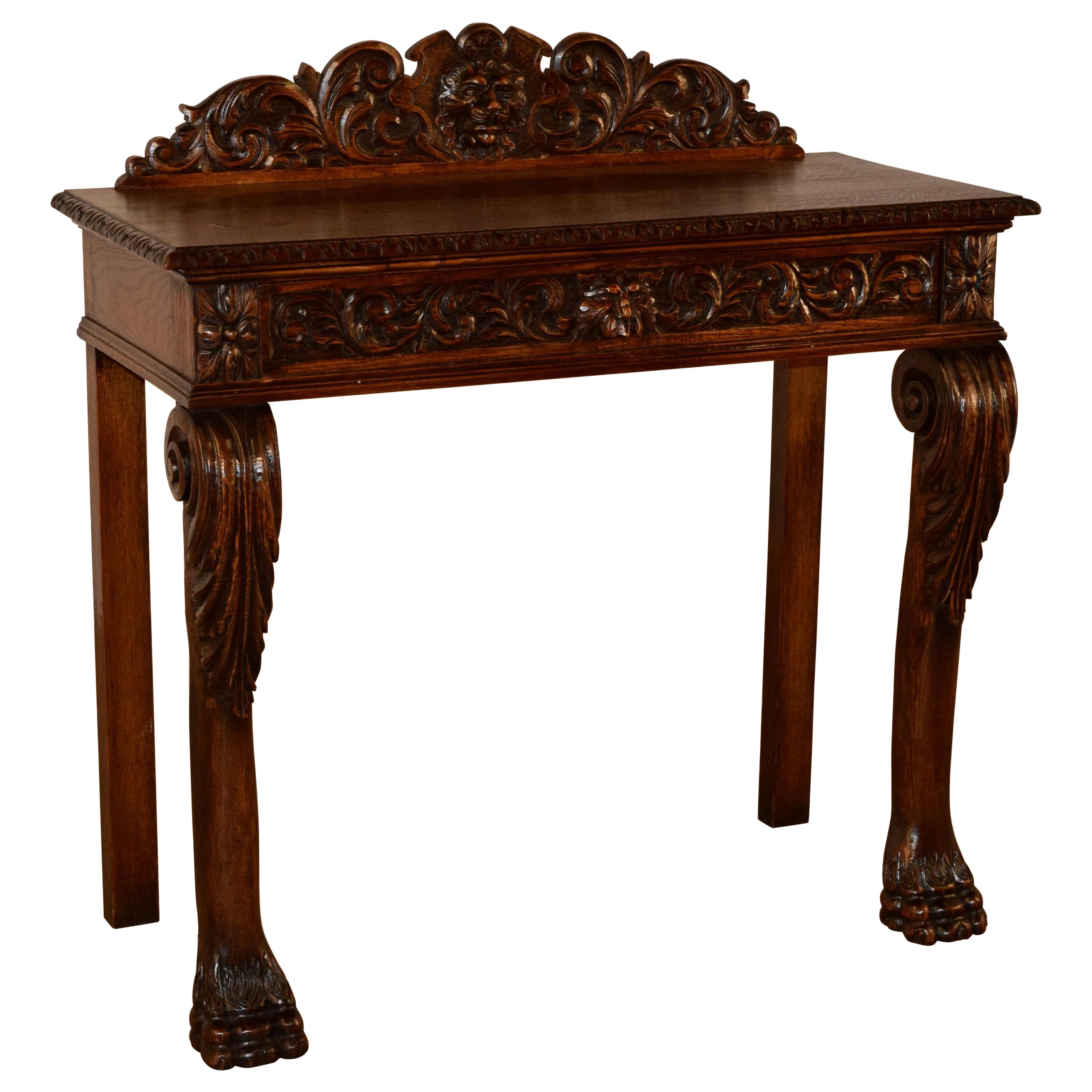Tavolo consolle in Oak inglese del XIX secolo