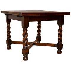 Table à abattant en chêne anglais du 19ème siècle