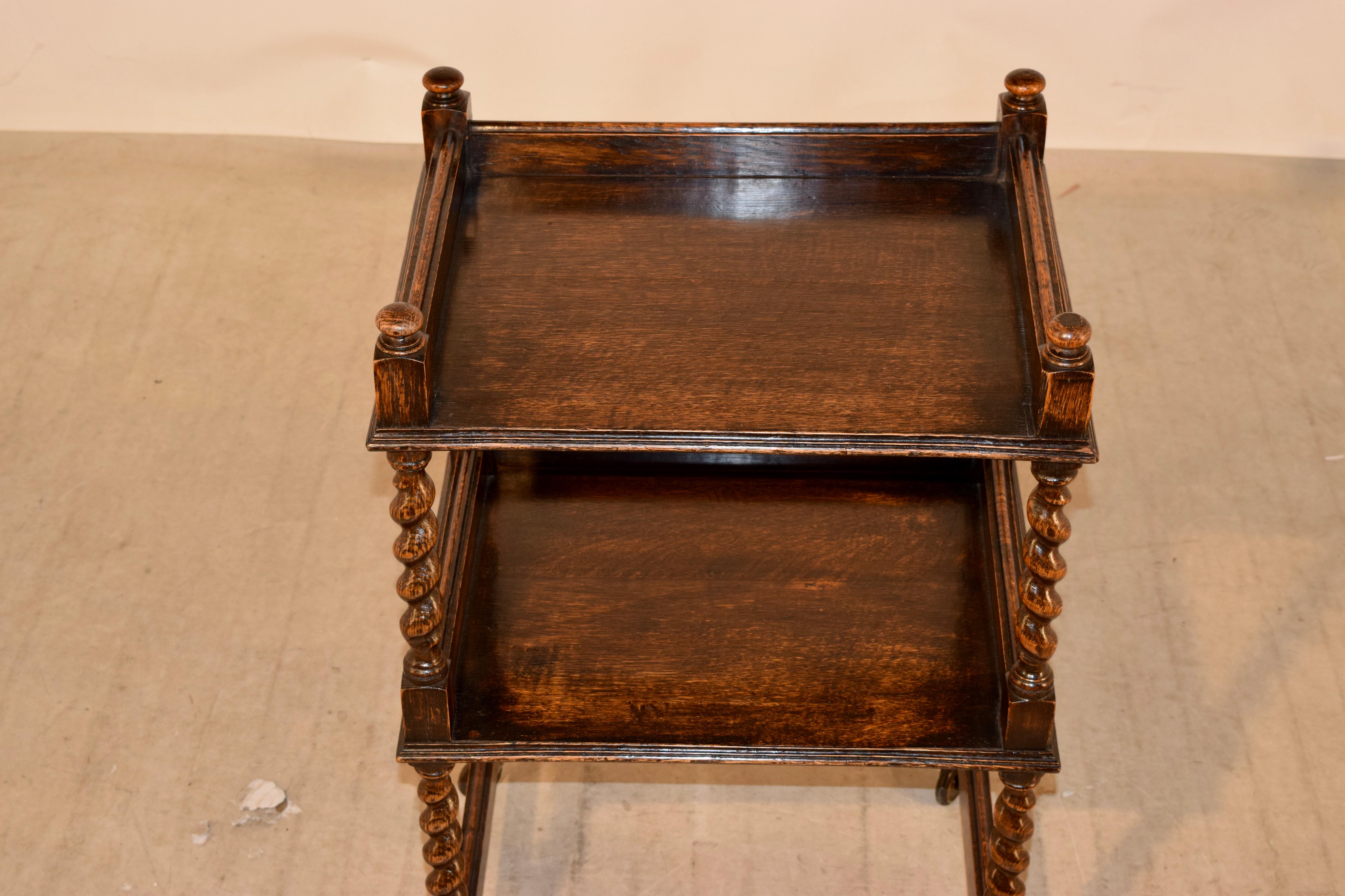 19th Century English Oak Drinks Cart 3