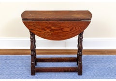 19th Century English Oak Drop-Leaf Side Table