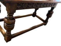 Englischer Eichenholztisch des 19. Jahrhunderts, Küchentisch