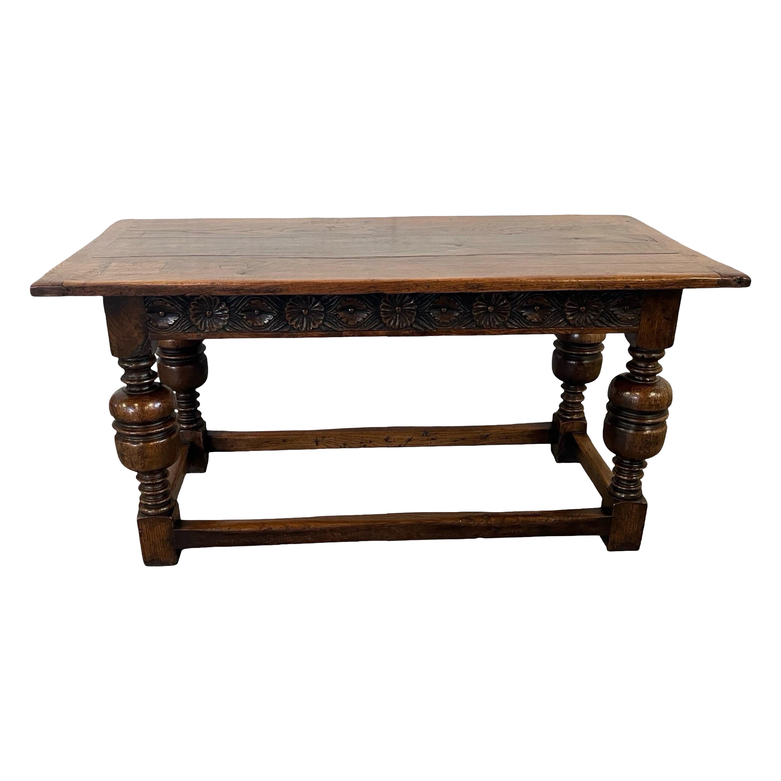 19th Century English Oak Farm Table, Kitchen Table