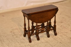 19th Century English Oak Gate Leg Table