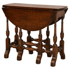 19th Century English Oak Gate Leg Table