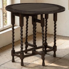 19th Century English Oak Gateleg Drop Leaf Occasional Table