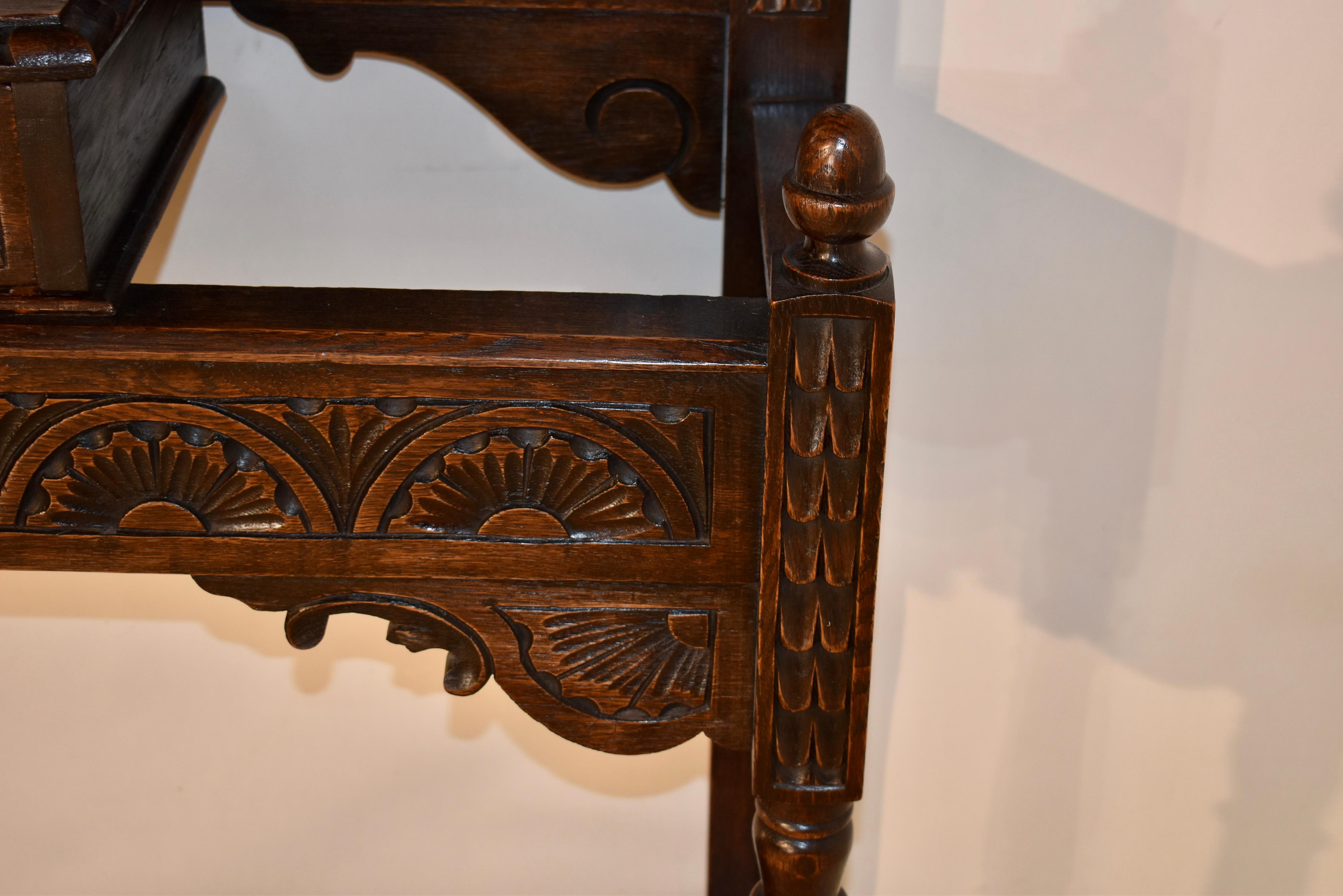 19th Century English Oak Hall Stand For Sale 1