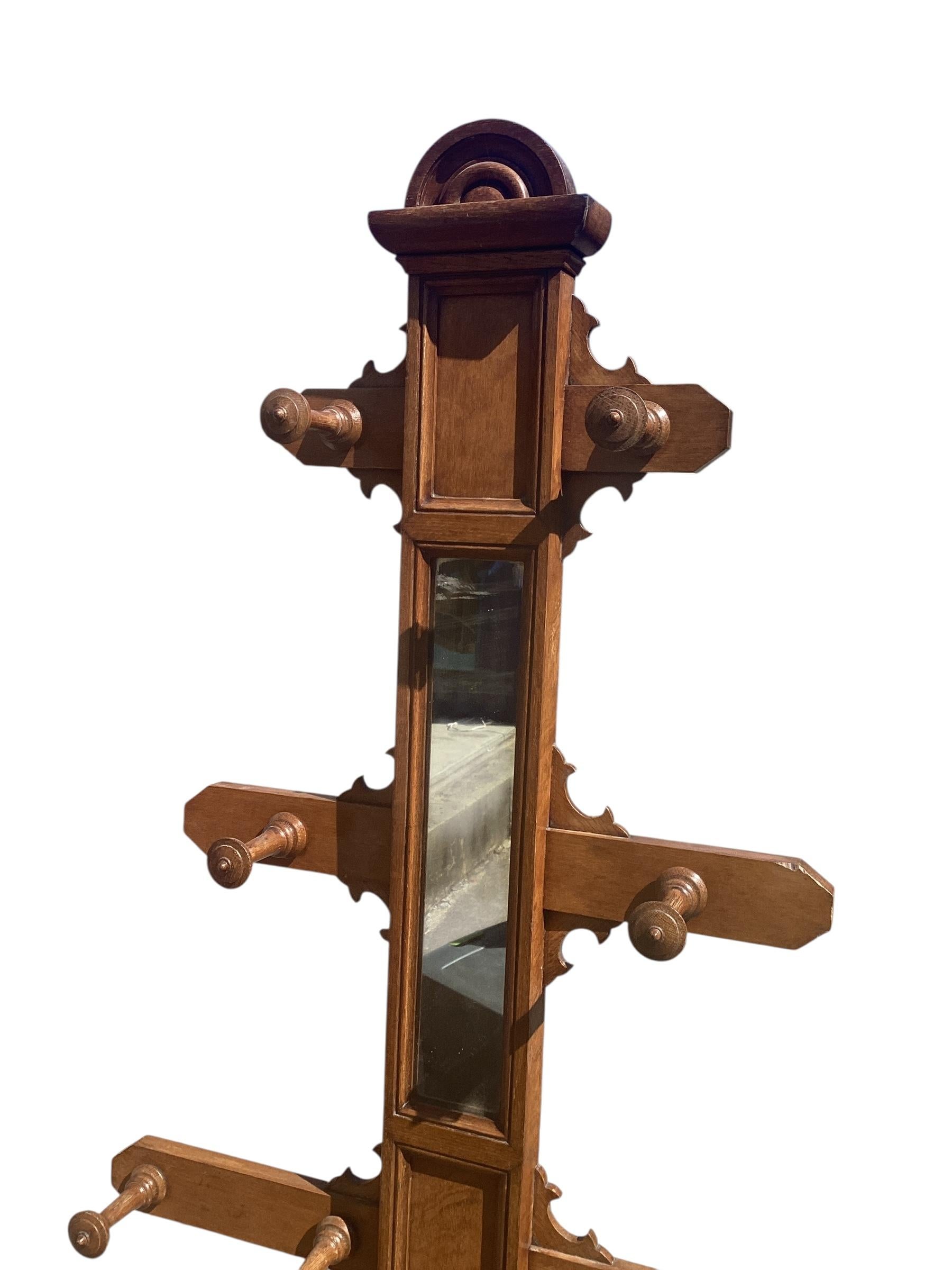 19th Century English Oak Hall Tree For Sale 8