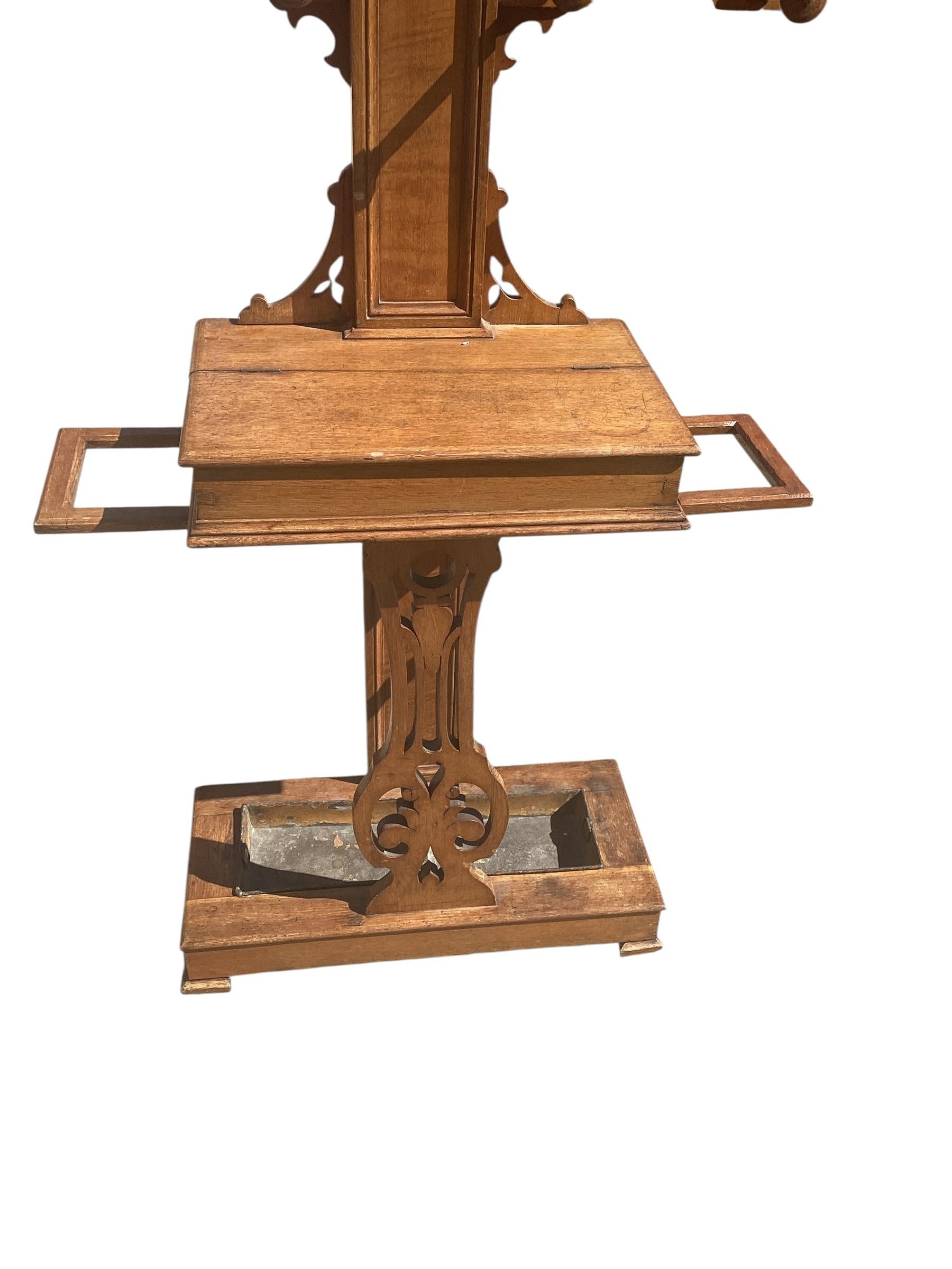 19th Century English Oak Hall Tree For Sale 9