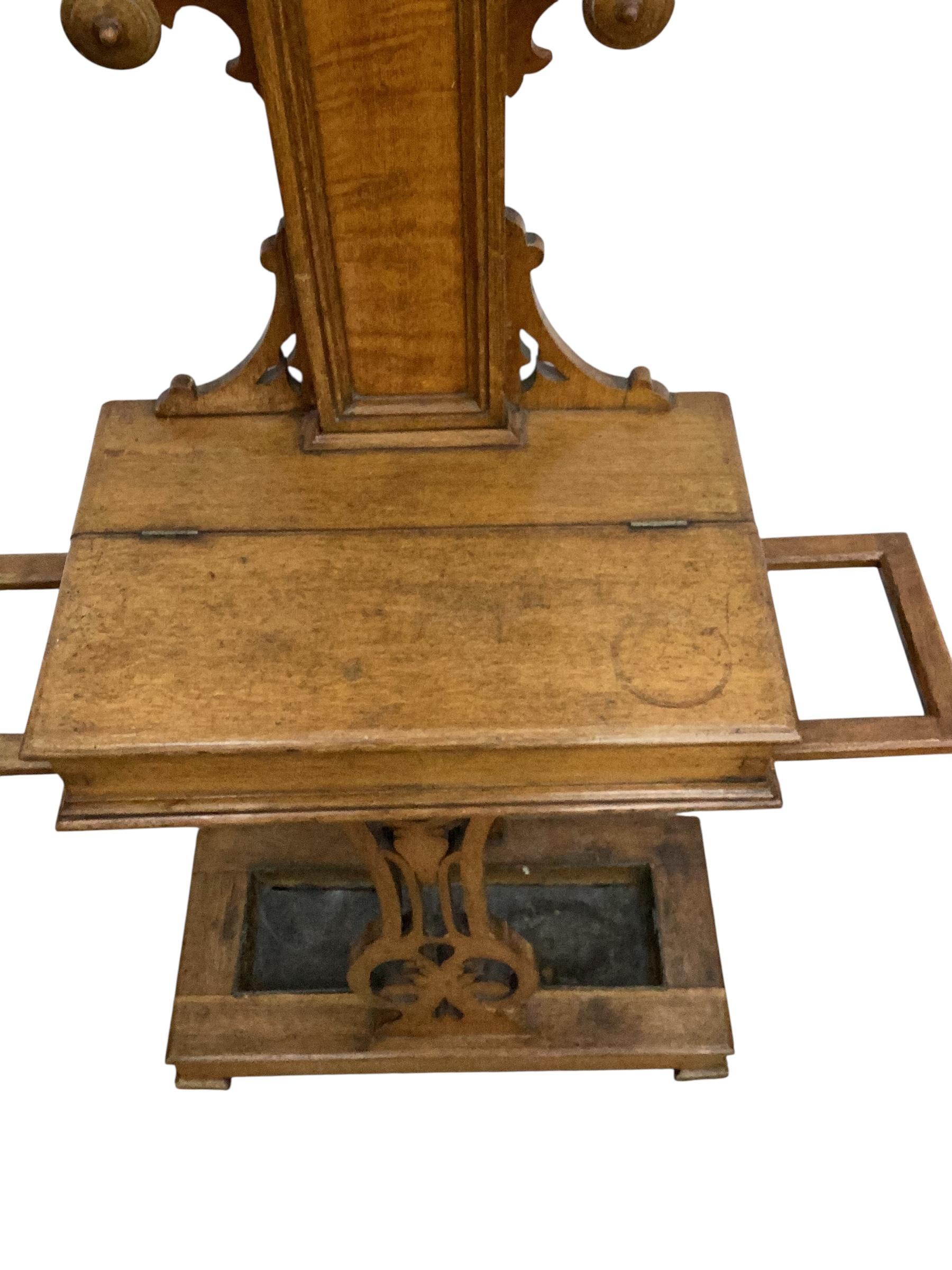 19th Century English Oak Hall Tree For Sale 3