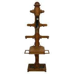 19th Century English Oak Hall Tree