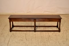 Englische Eichenholzbank des 19. Jahrhunderts