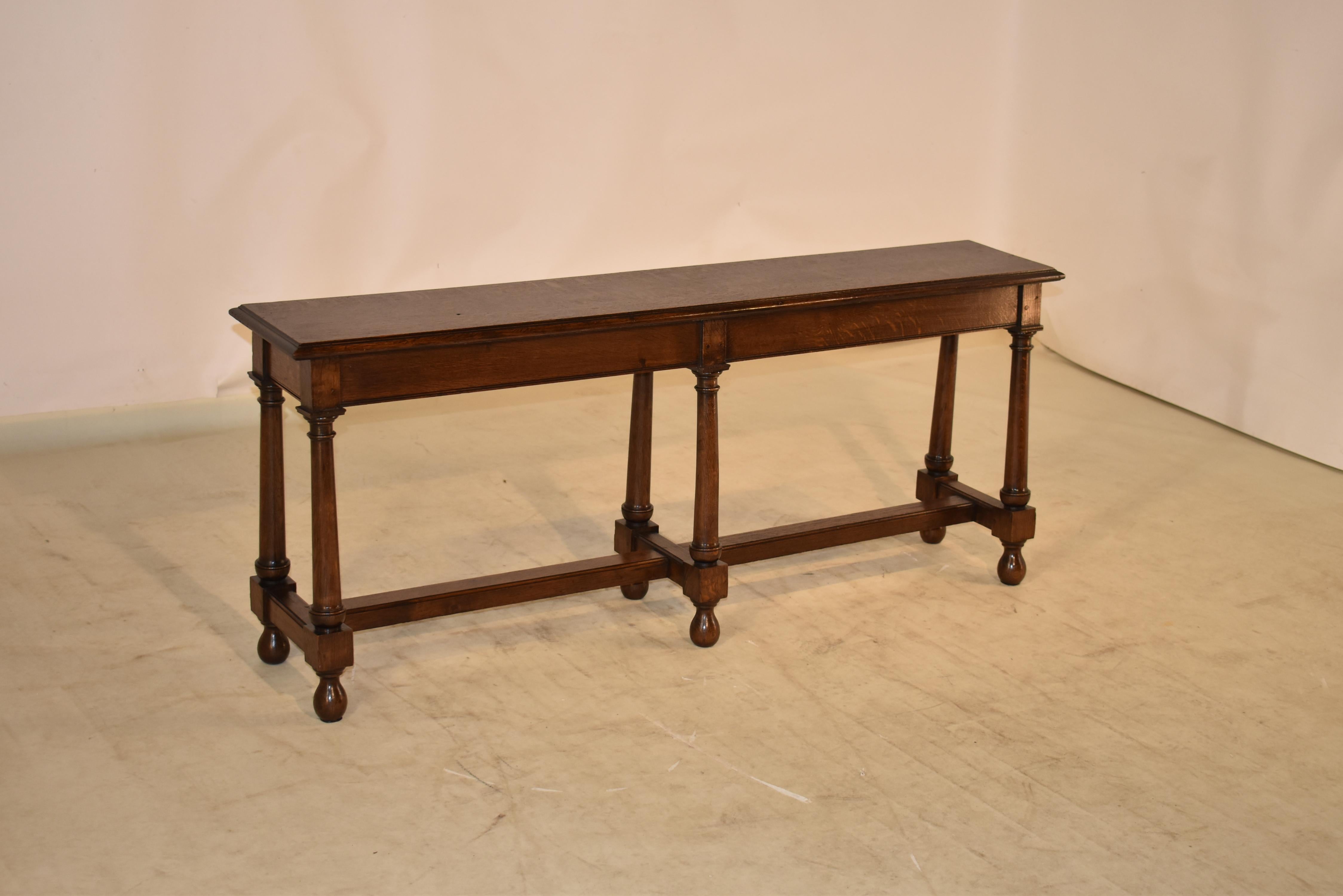 Englische Eichenholz-Tischbank aus dem 19. Jahrhundert (Viktorianisch) im Angebot